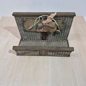 Rustic Fishing Creel Letter Holder Resin Desk Organizer Cabin Decor Fly Fishing